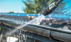 gutter cleaning [location] using a jet wash